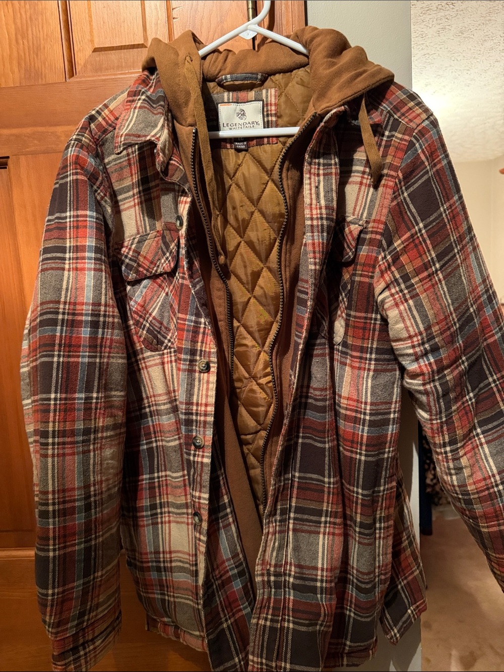 Legendary Whitetails Brown & Red Plaid Quilted-Lined Field Jacket